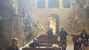 Inside church at Gorge de Galamus